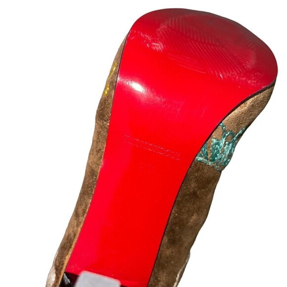 Turkish Soul Vintage Womens Boots Size 37 Brown Over The Knee Embroidered - Picture 7 of 16